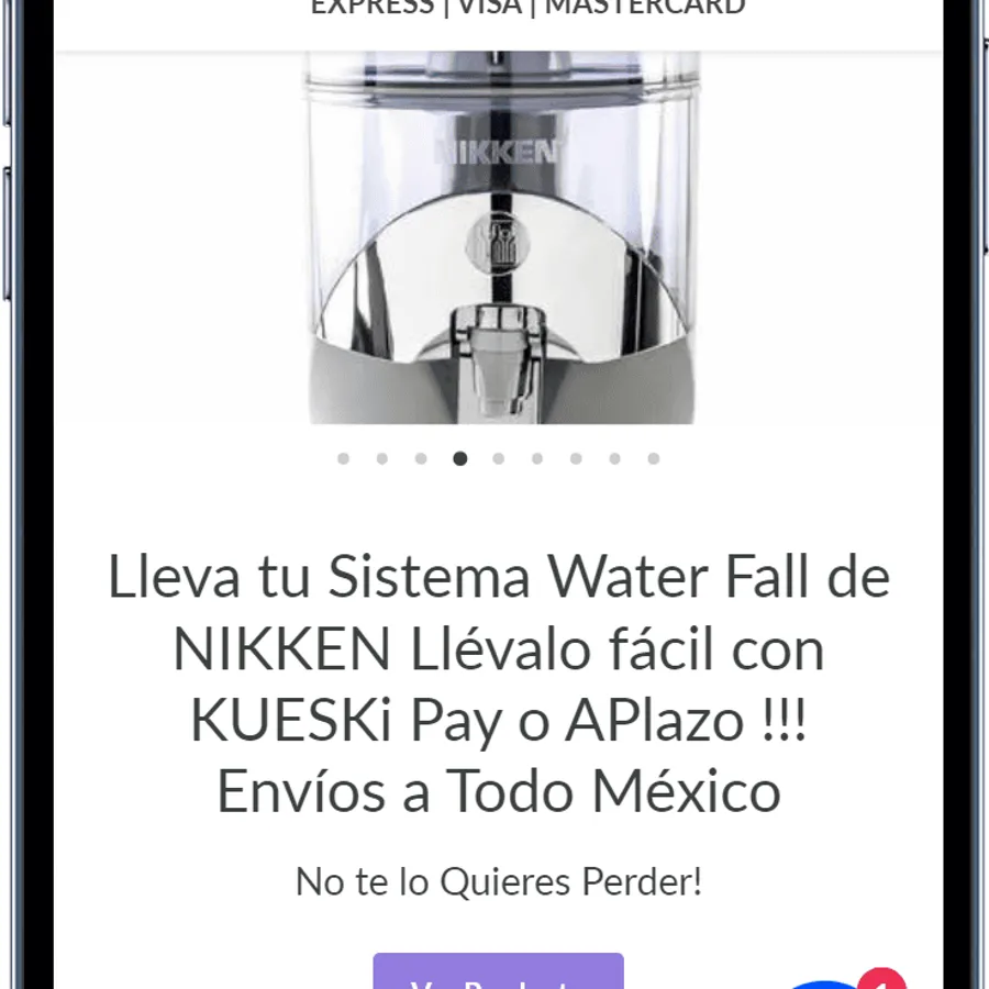 Sitio de Aceites Esenciales (Bienestar) mostrado en dispositivo